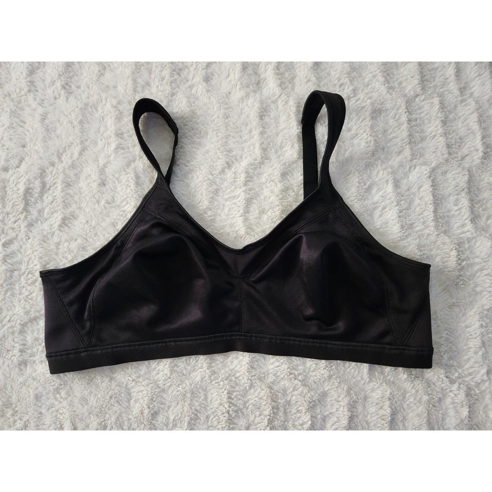 Playtex 18 Hour Ultimate Comfort Strap 44C Full Figure Wireless Bra Black Solid